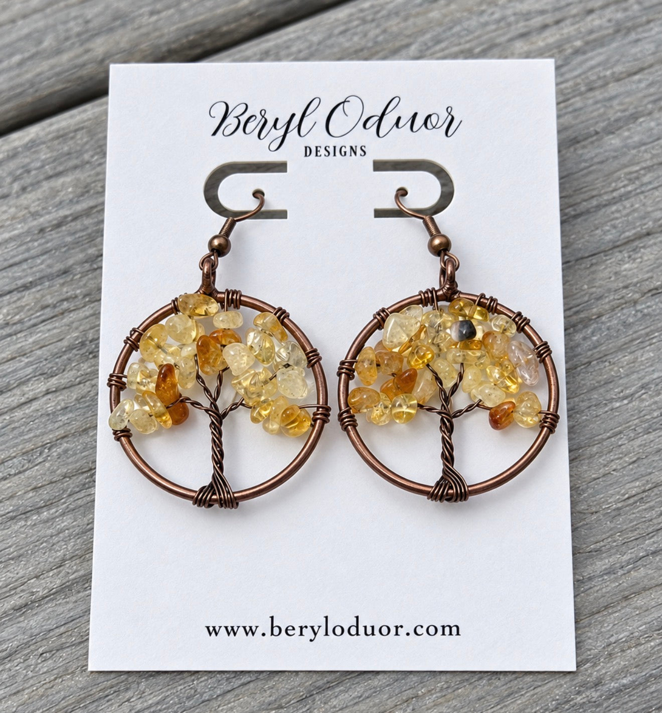 Copper Citrine Earrings