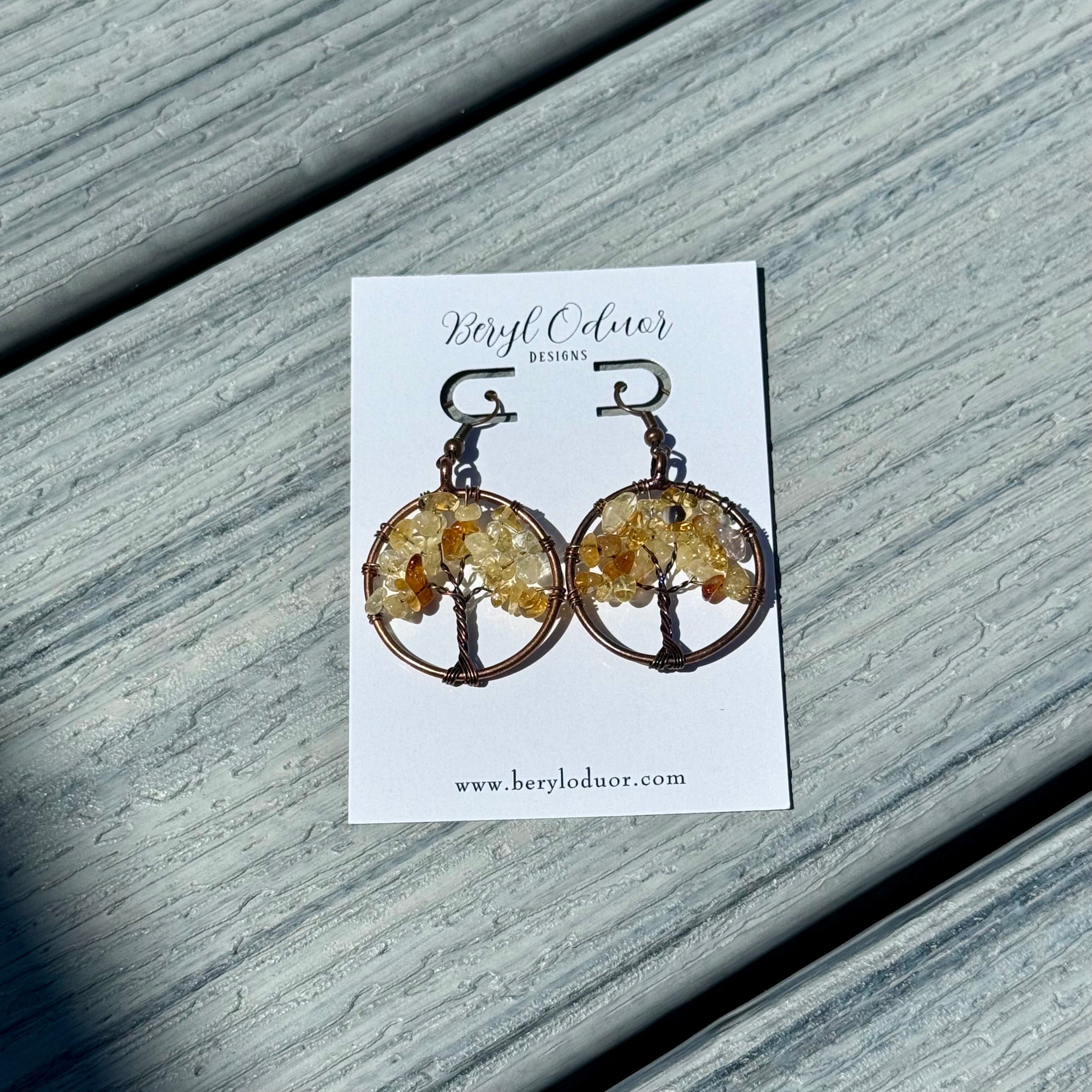 Copper Citrine Earrings