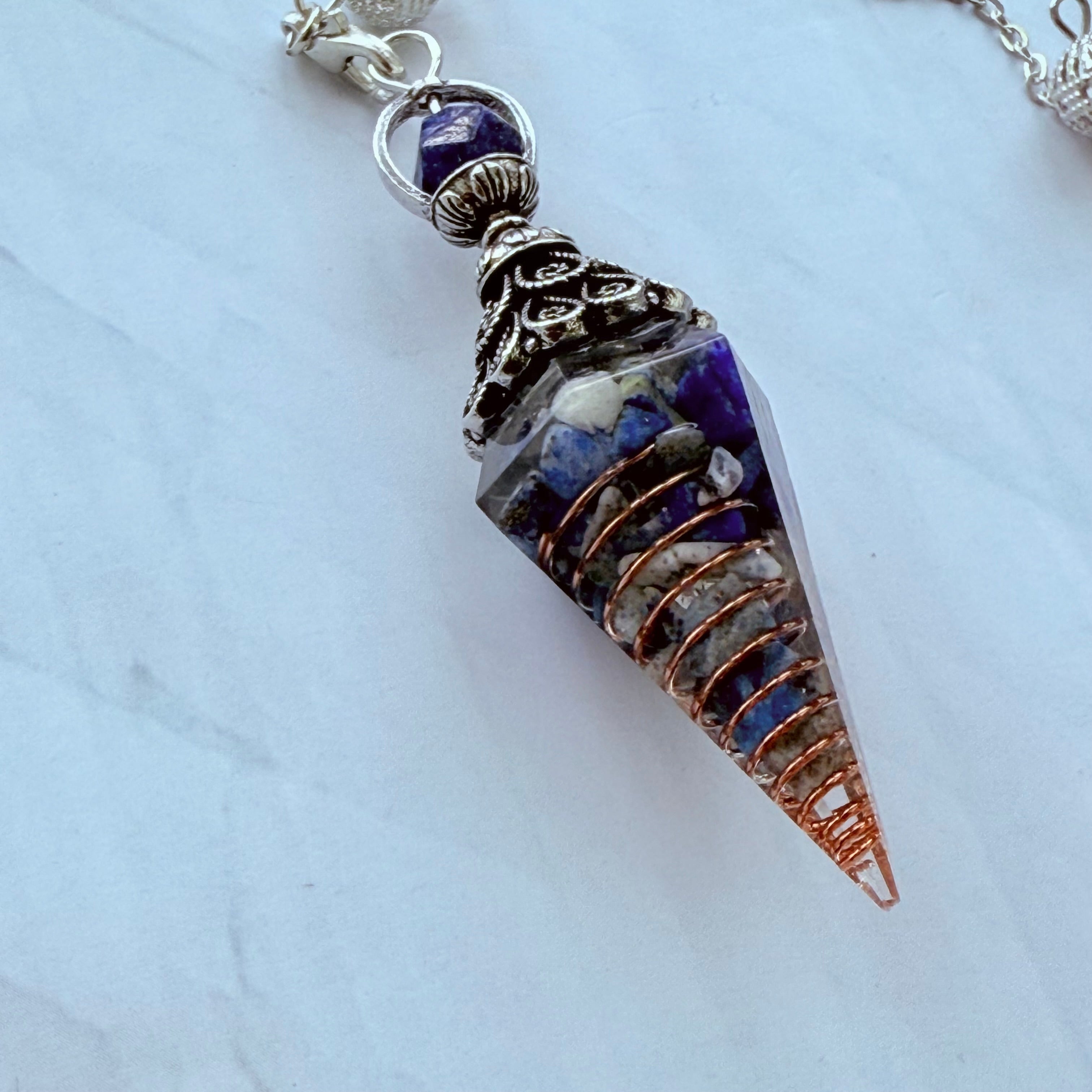Lapis Orgonite Pendulum