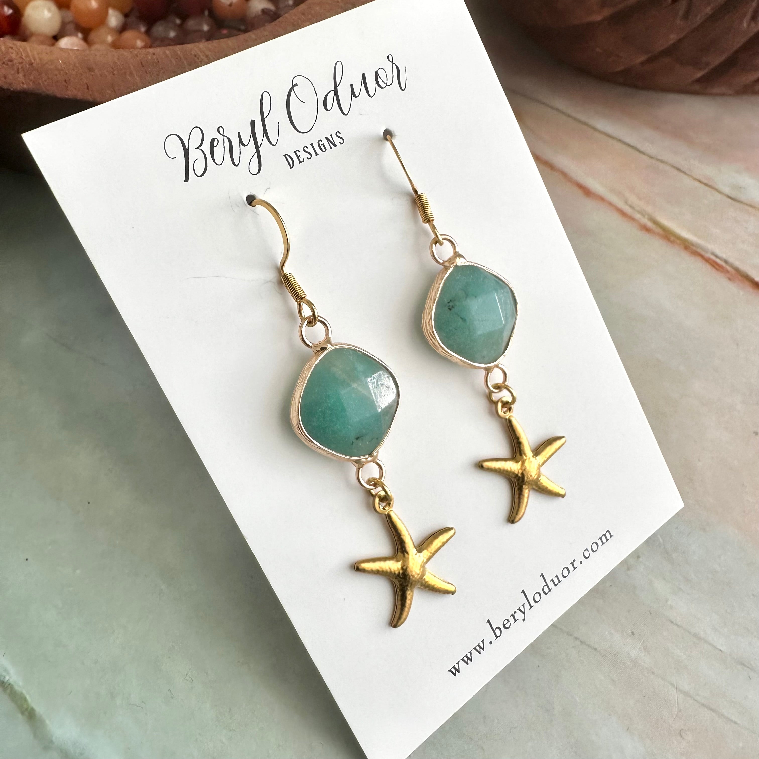 Starfish Amazonite Earrings