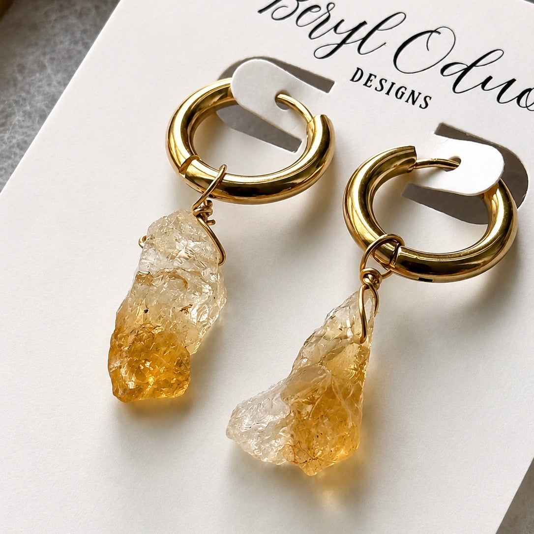 Citrine Hoops