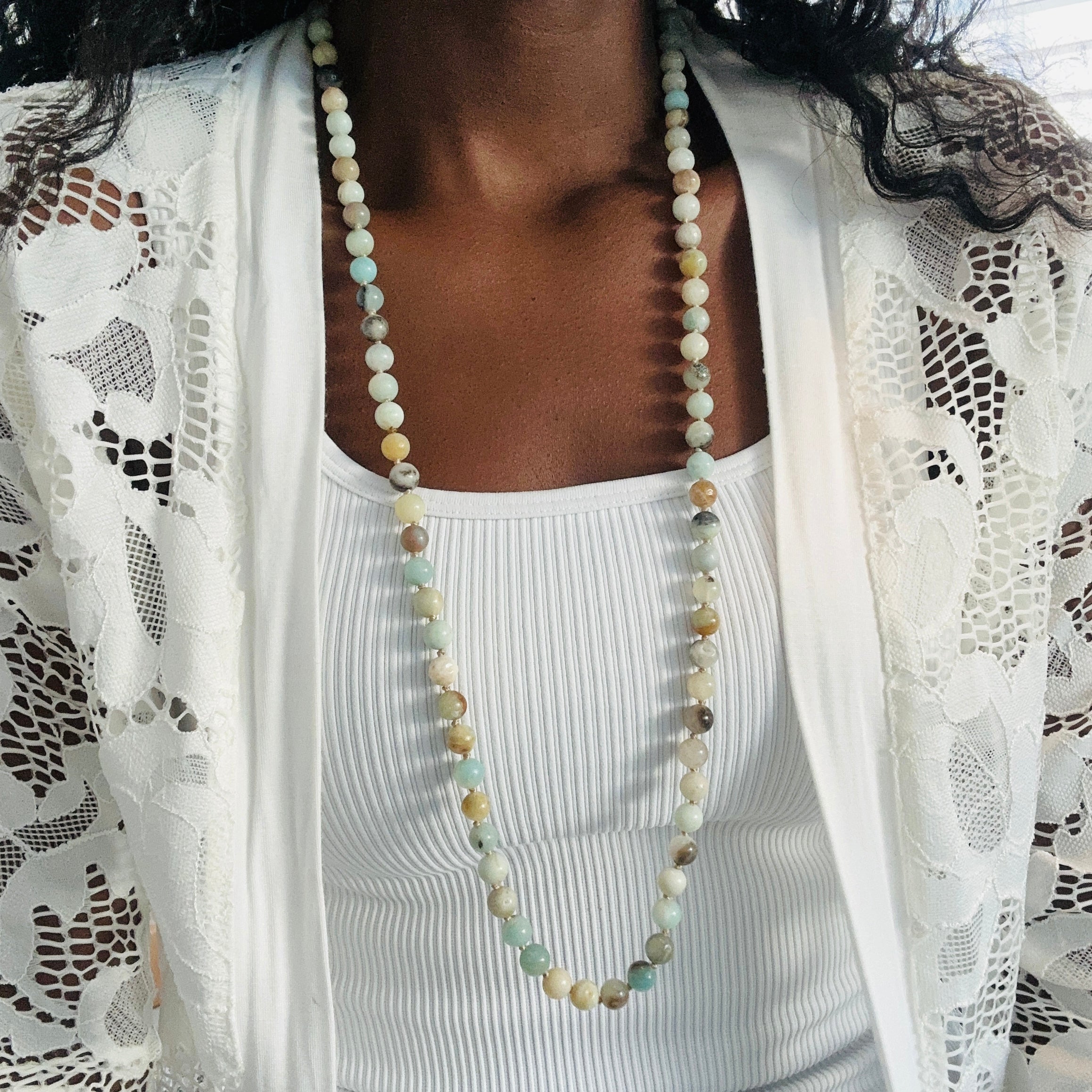 Amazonite Knot Necklace