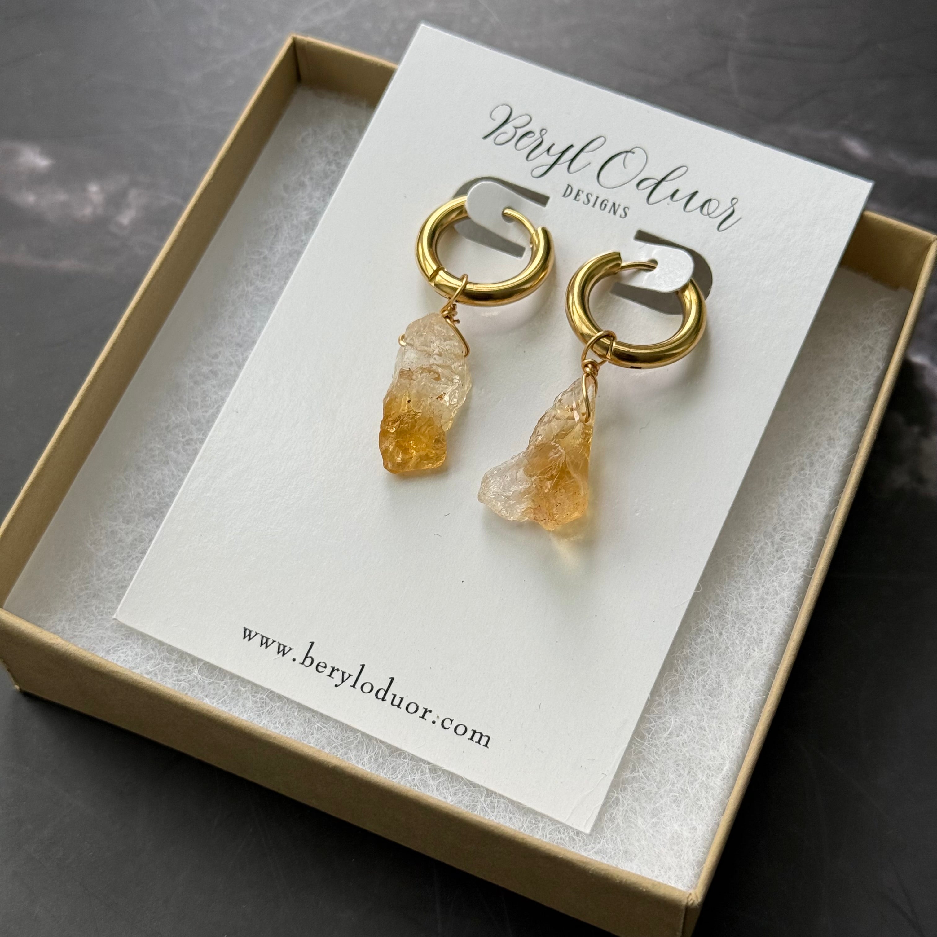 Citrine Hoops