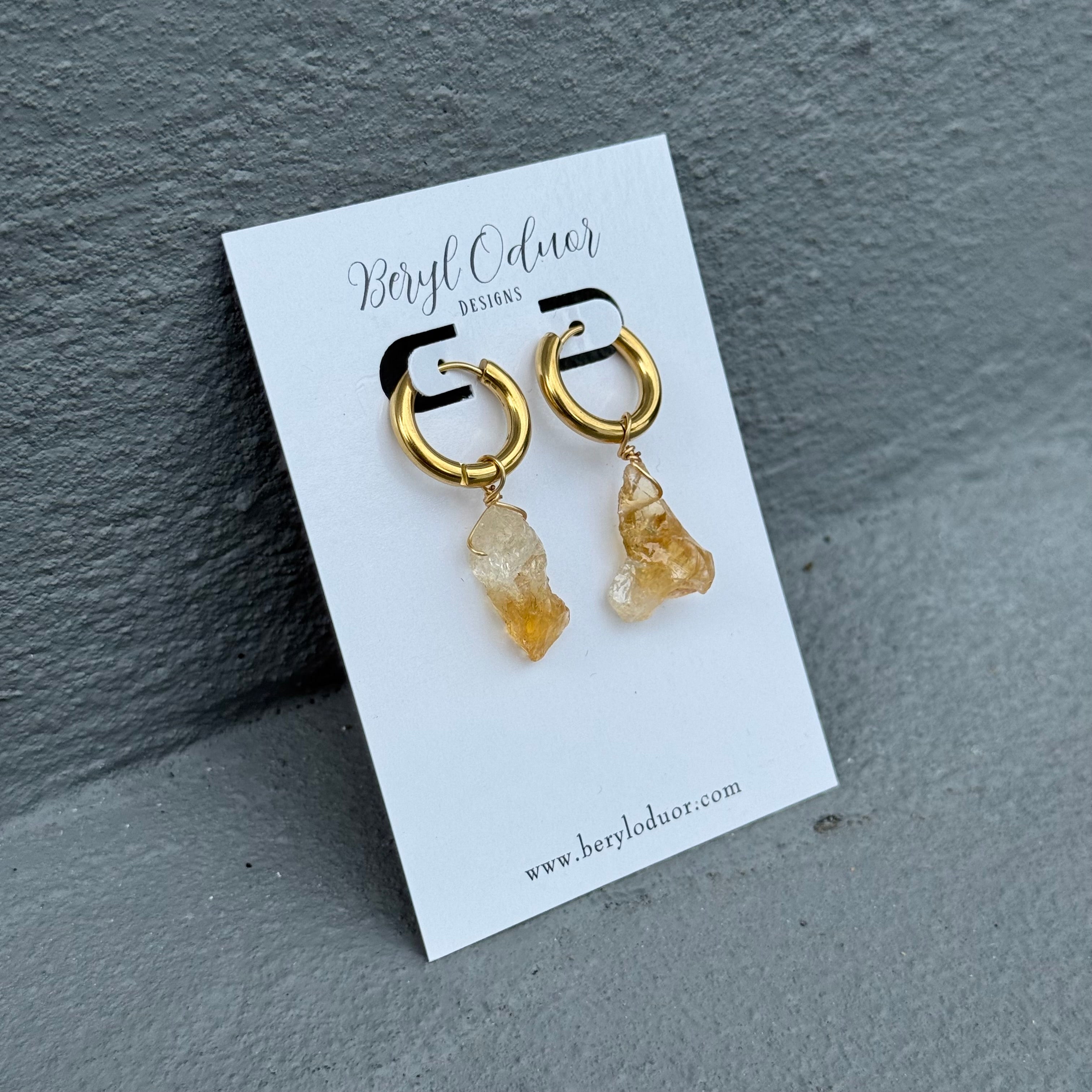Citrine Hoops