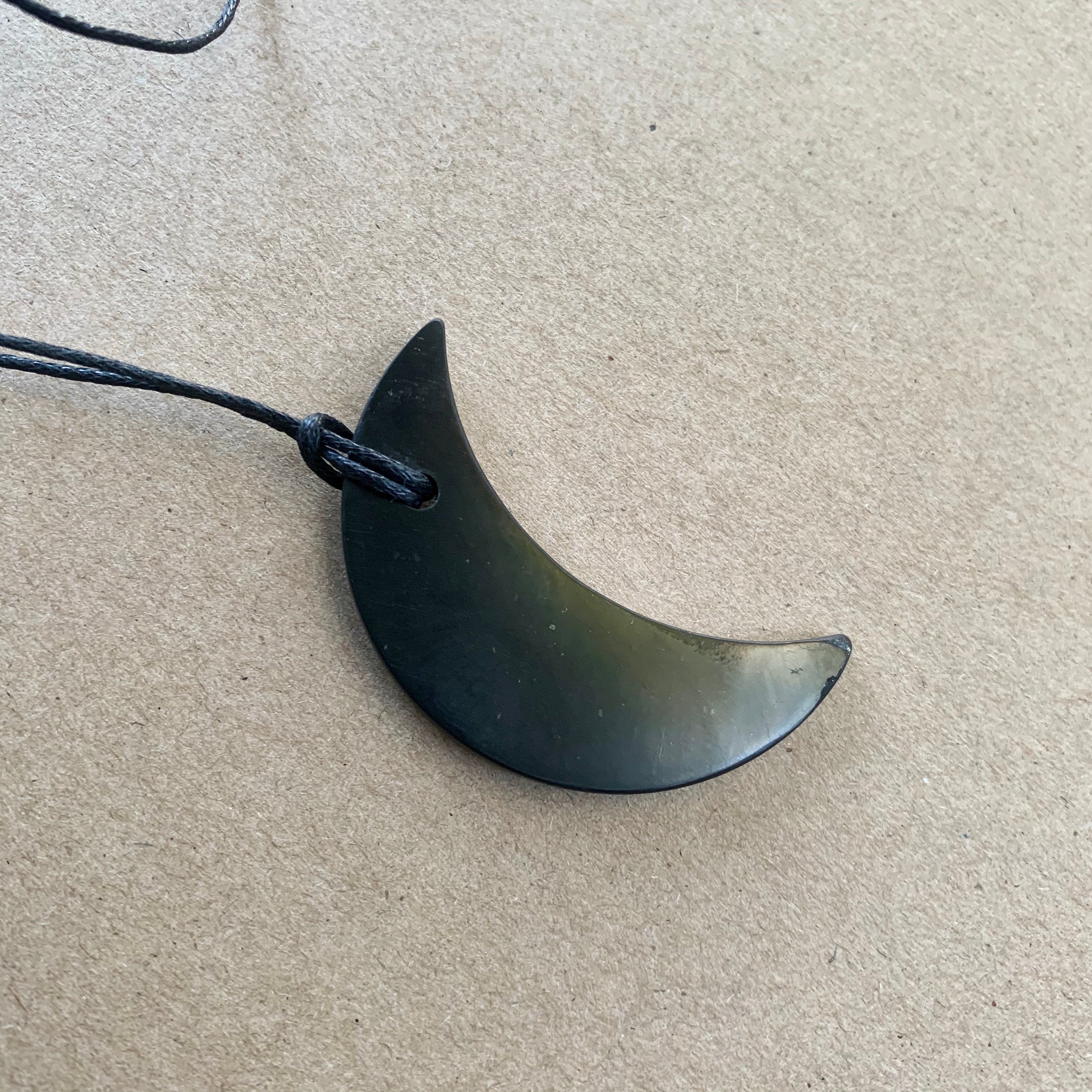 Shungite Crescent Pendant