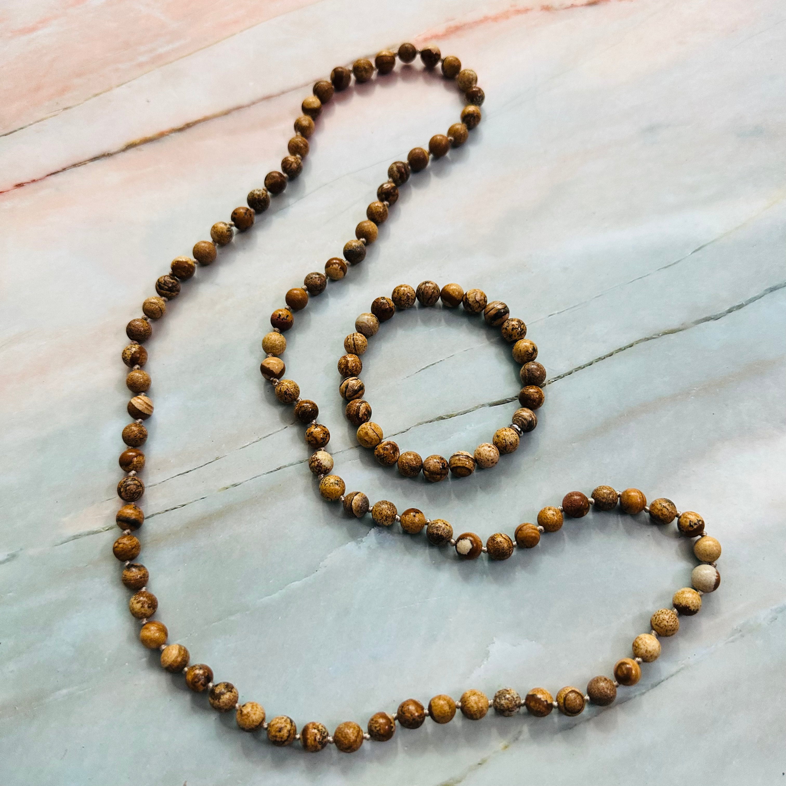 Picture Jasper Necklace Set