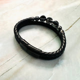 Hematite Leather Bracelet