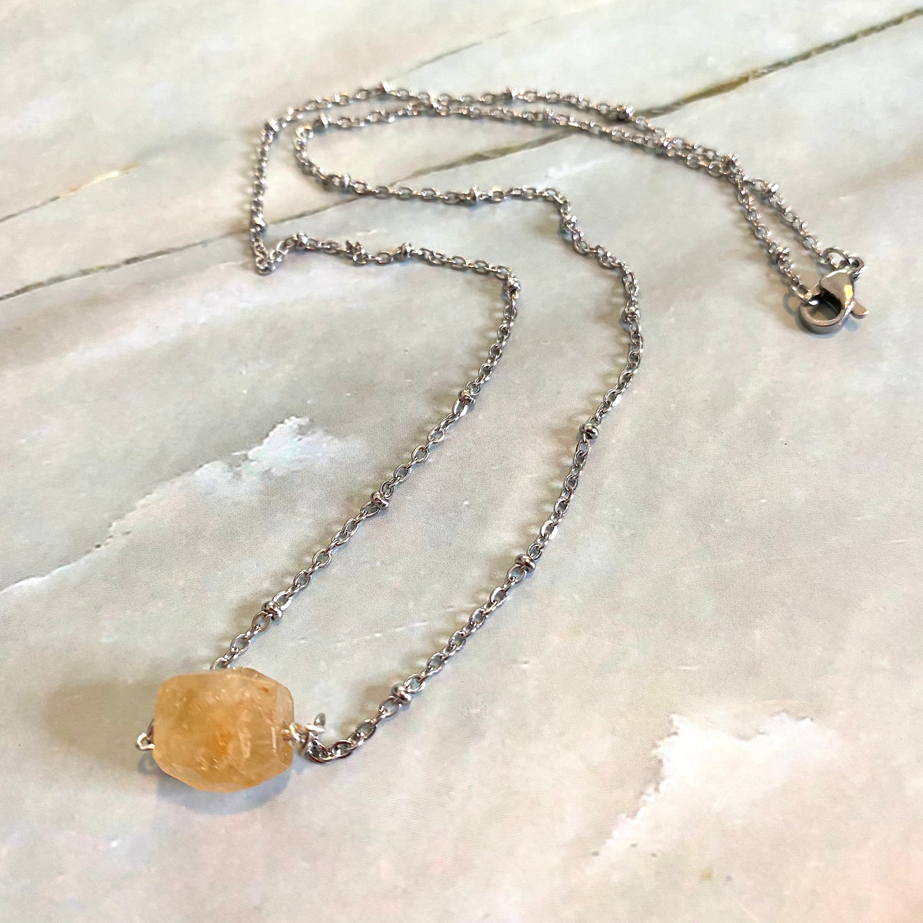 Citrine Drop Necklace