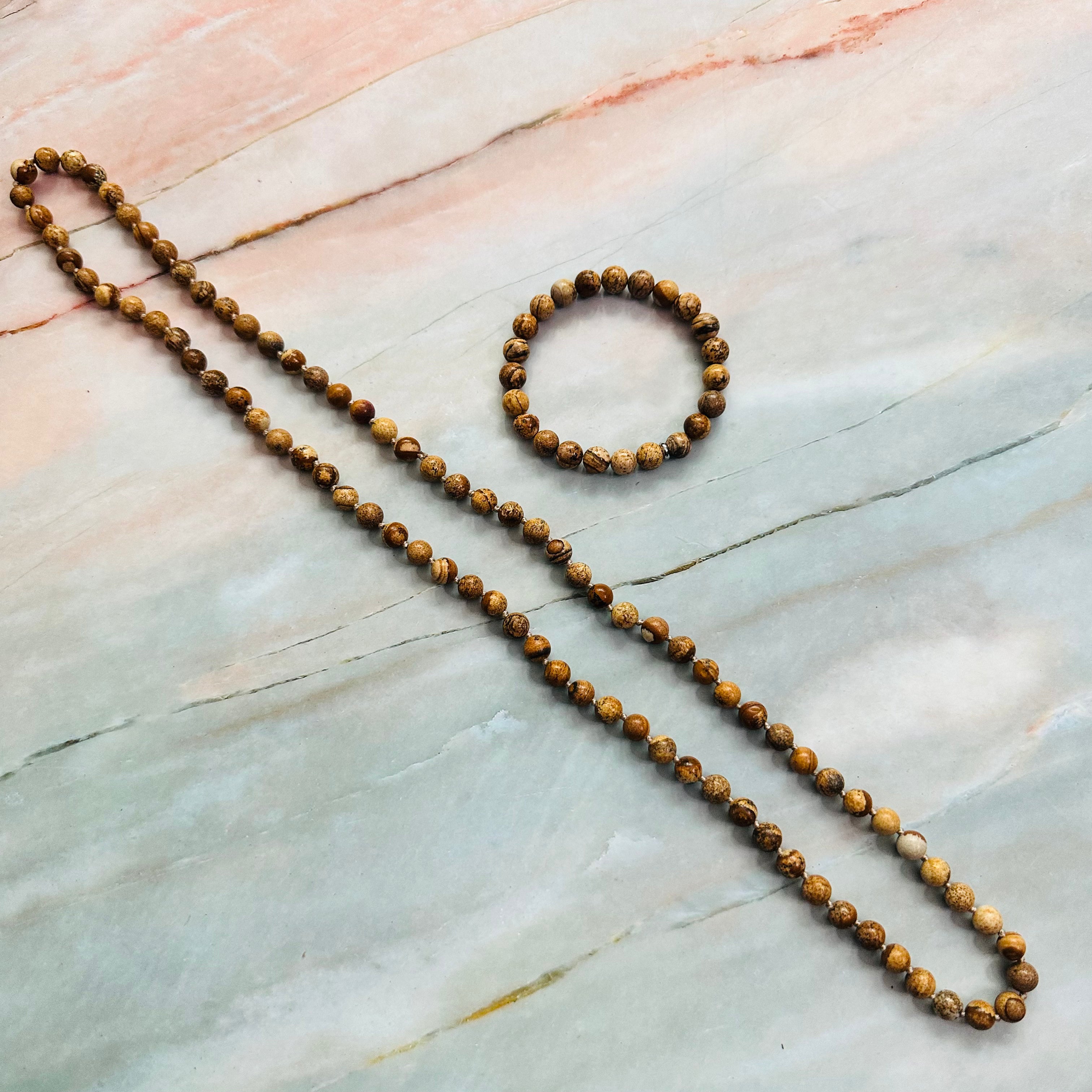 Picture Jasper Necklace Set