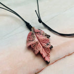 Rhodonite Leaf Necklace