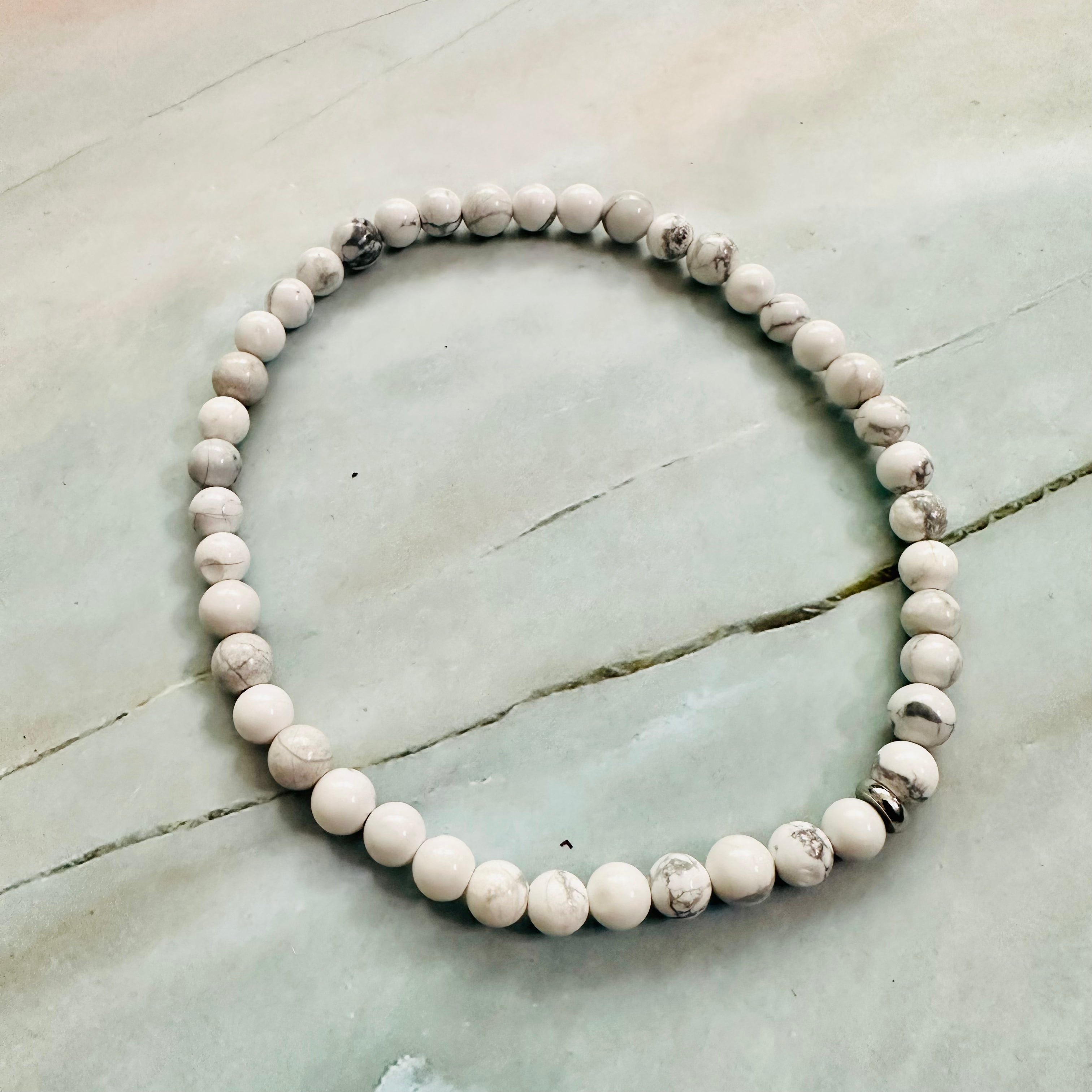 White Howlite Anklet