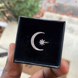 Crescent Star Ring